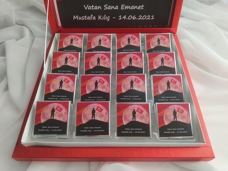 Askere Gönderme Mevlid ve Kutlaması Asker Çikolata Kutusu
