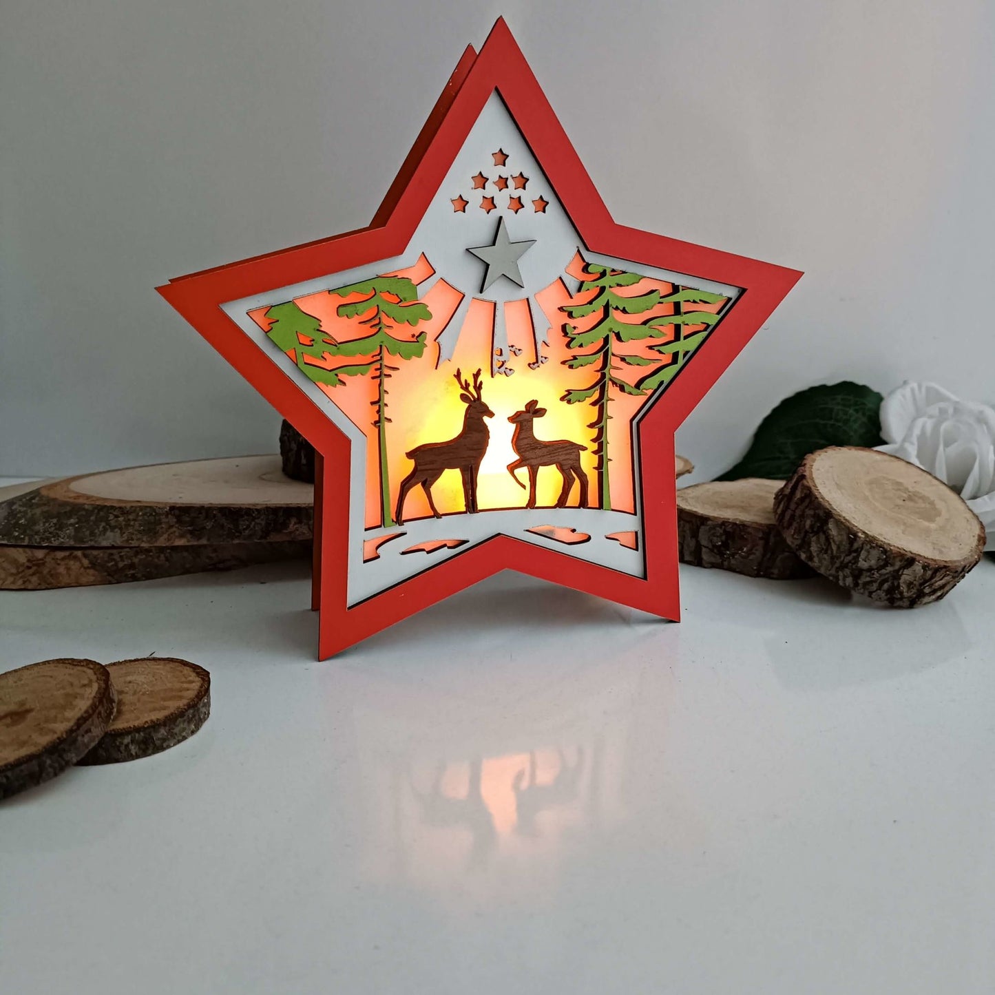 Yılbaşı Hediyelik, Yılbaşı Dekoratif Ahşap Mumluk