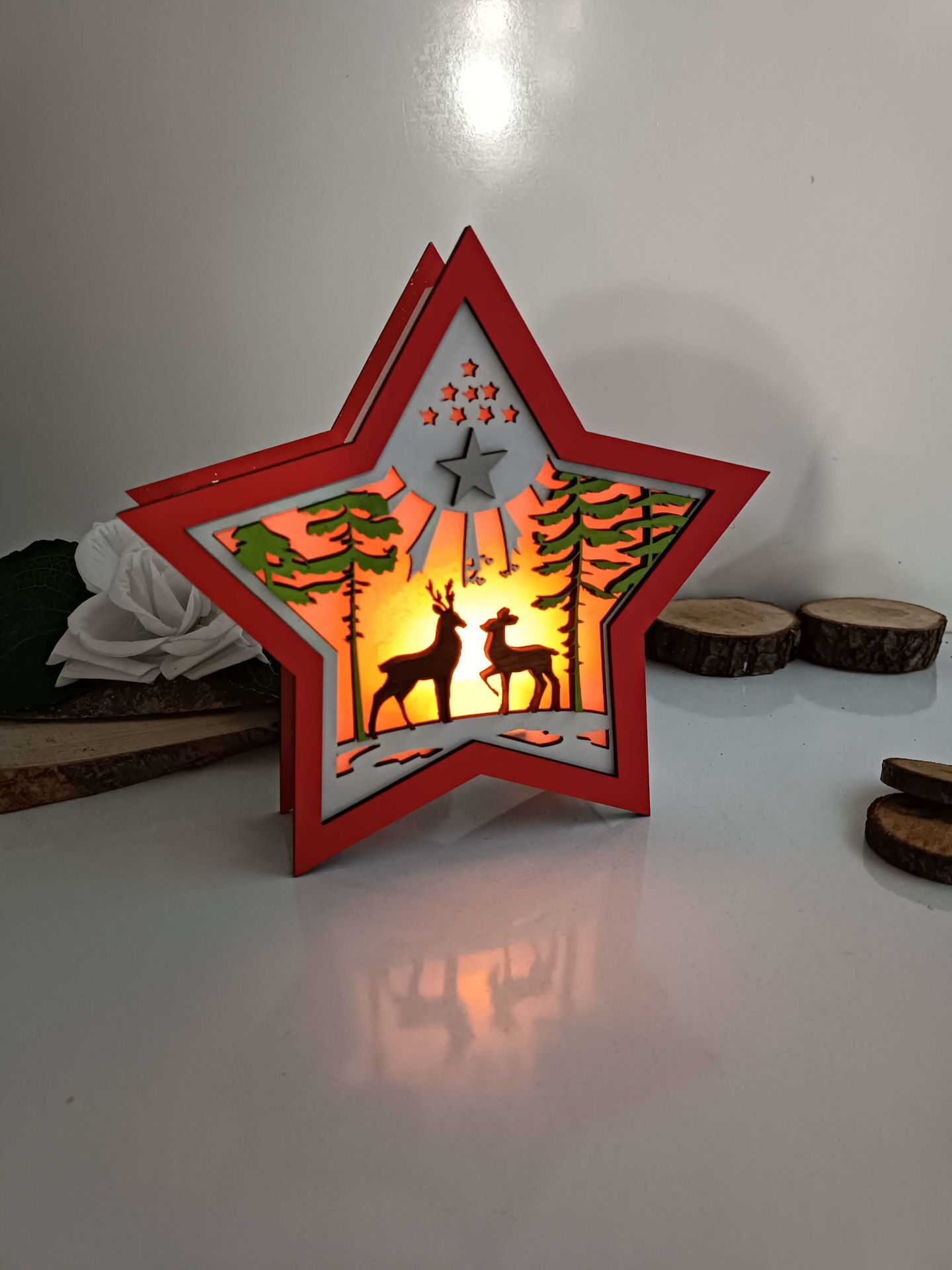 Yılbaşı Ağacı Süsü Hediyelik, Yılbaşı Hediyelik Ahşap Mumluk