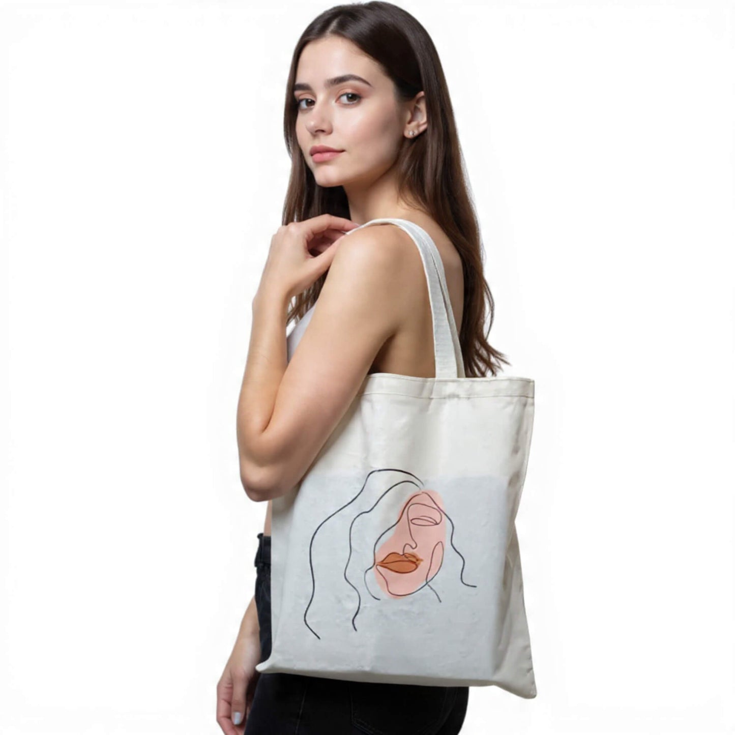 Güçlü kadınlar serisi: Organik bez çanta, ham bez çanta, alışveriş çantası, omuz çantası, kanvas çanta.