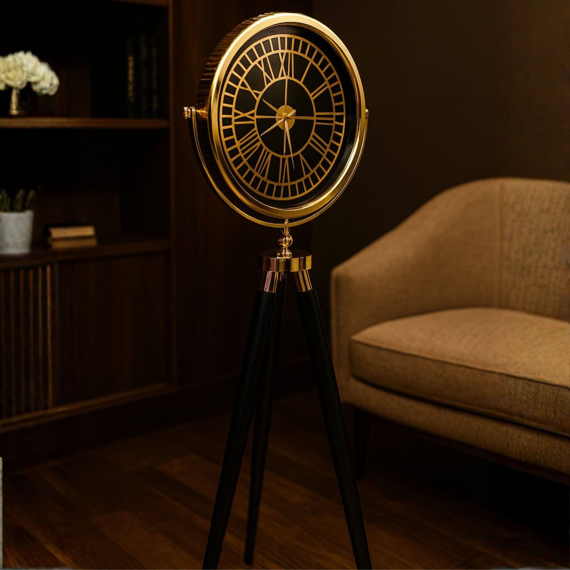 Dekoratif Tripod Ayaklı Saat modellerini incele. Metal Çerçeveli, ahşap ayaklı dekoratif 3 ayaklı saat modellerini ve fiyatlarını incele.