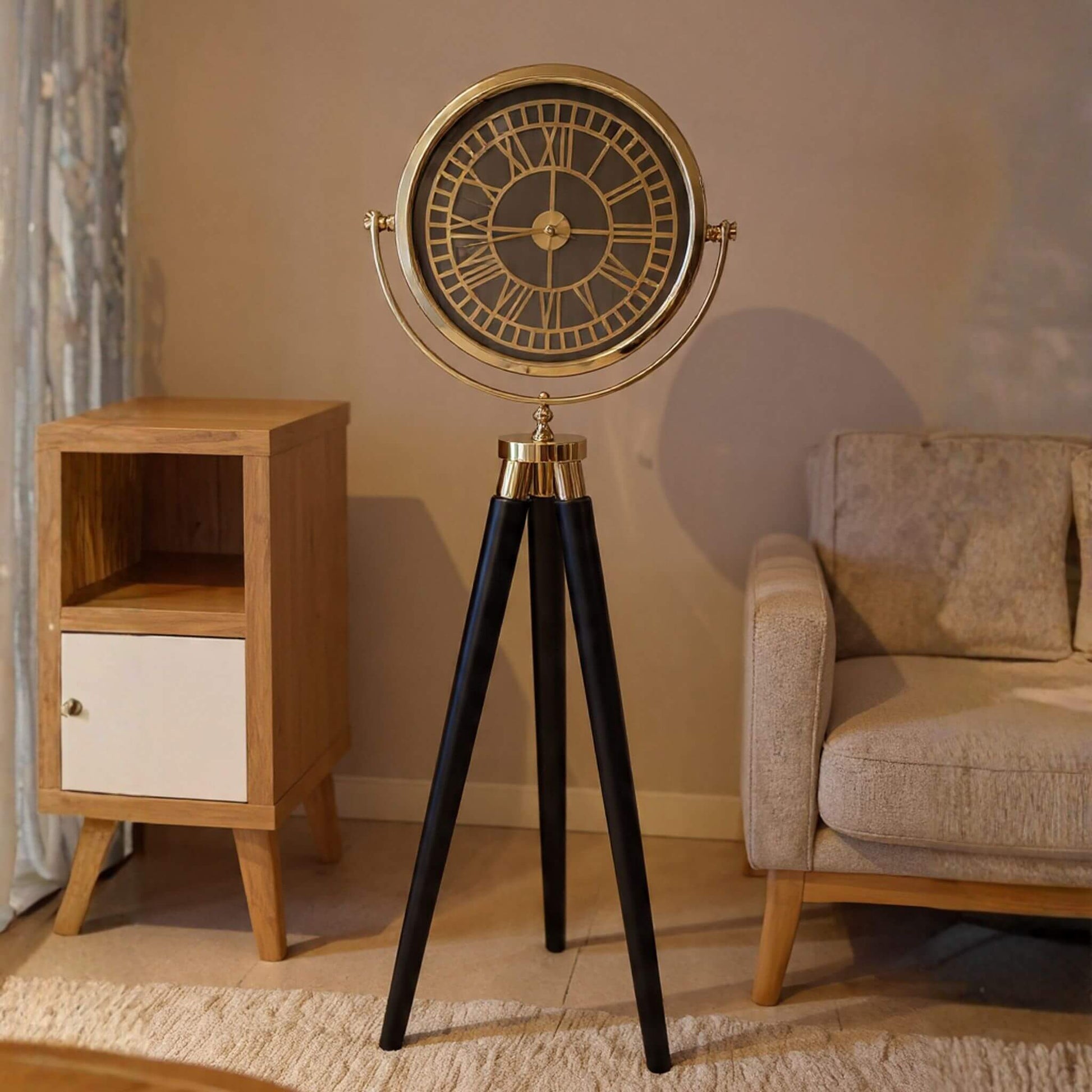Dekoratif Tripod Ayaklı Saat modellerini incele. Metal Çerçeveli, ahşap ayaklı dekoratif 3 ayaklı saat modellerini ve fiyatlarını incele.