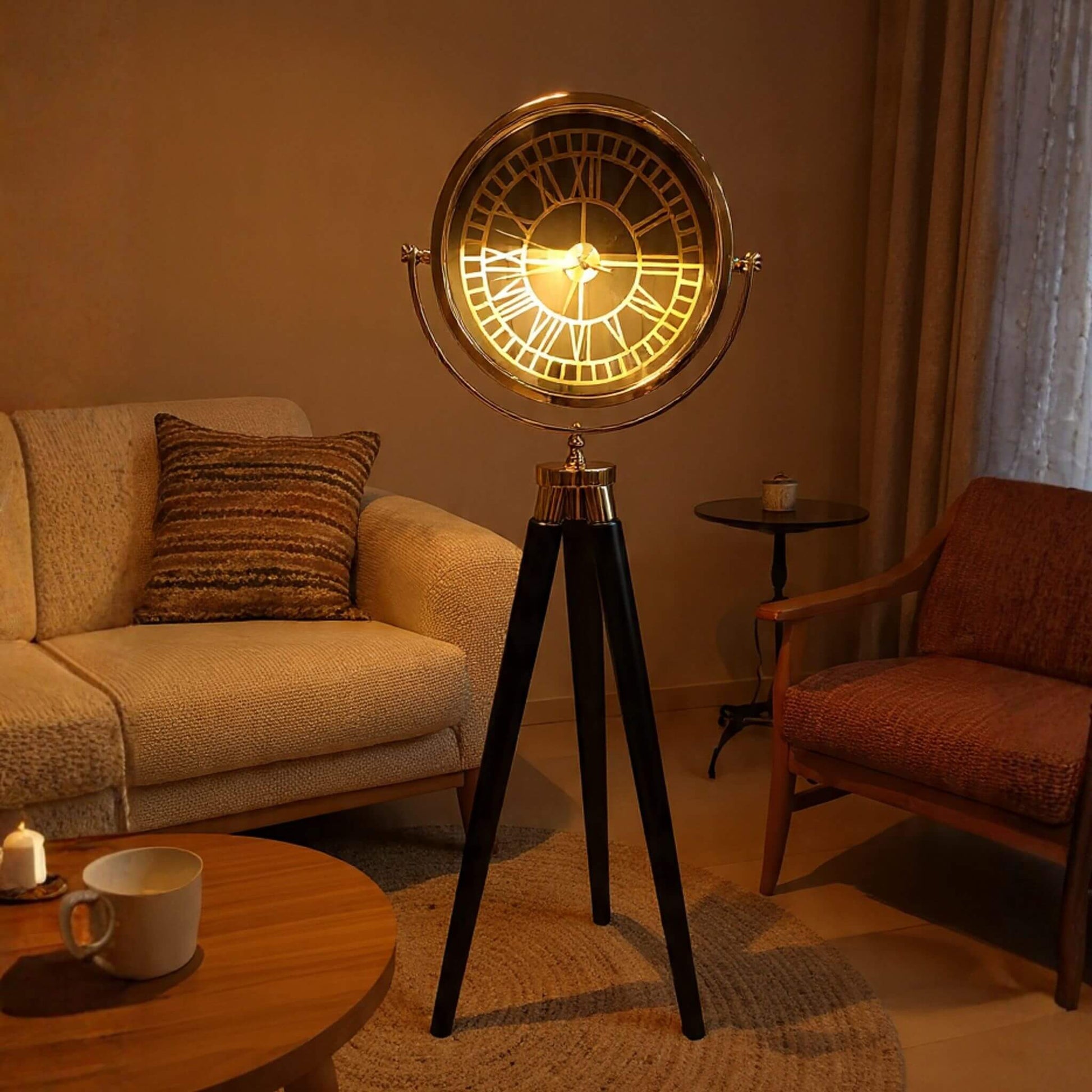 Dekoratif Tripod Ayaklı Saat modellerini incele. Metal Çerçeveli, ahşap ayaklı dekoratif 3 ayaklı saat modellerini ve fiyatlarını incele.