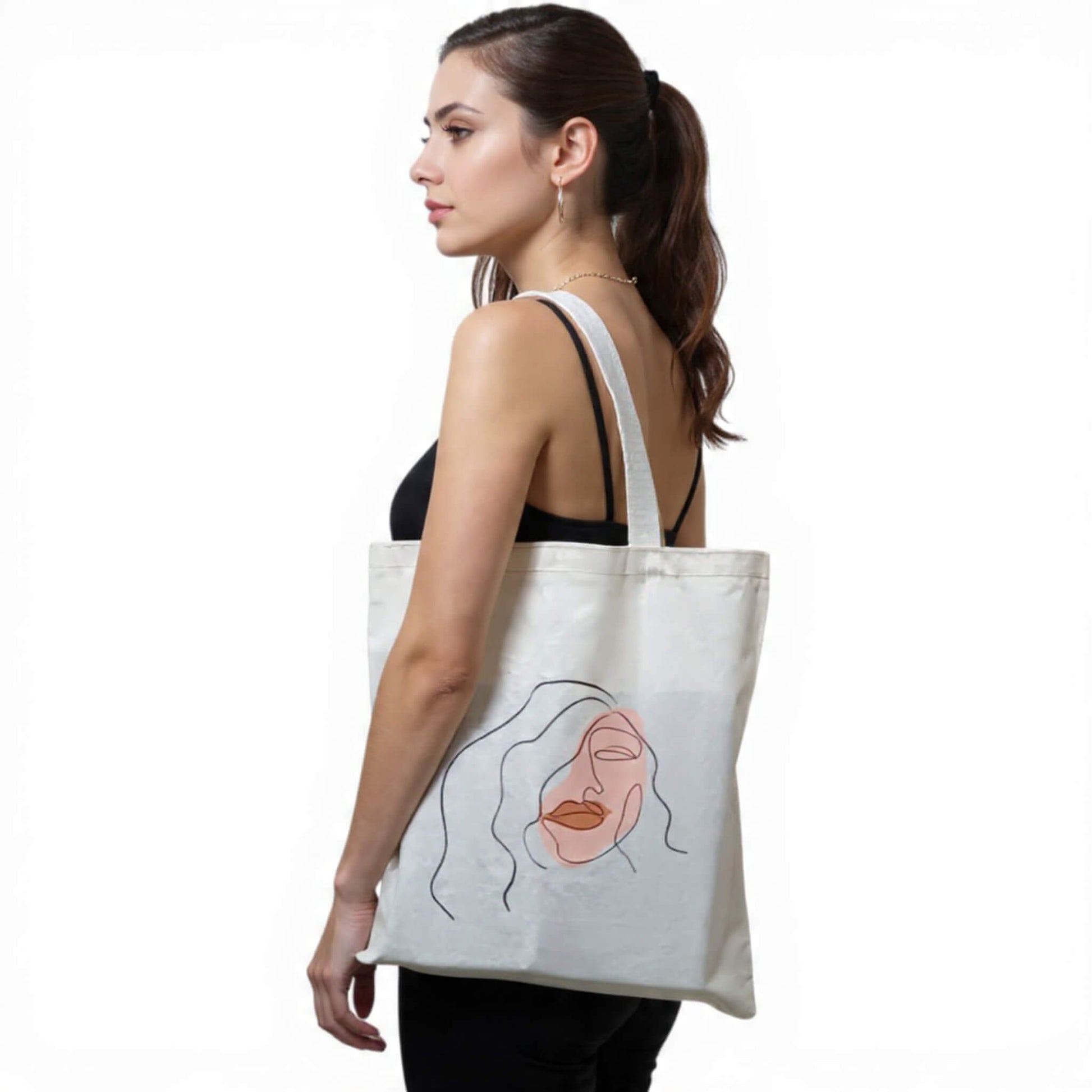 Güçlü kadınlar serisi: Organik bez çanta, ham bez çanta, alışveriş çantası, omuz çantası, kanvas çanta.