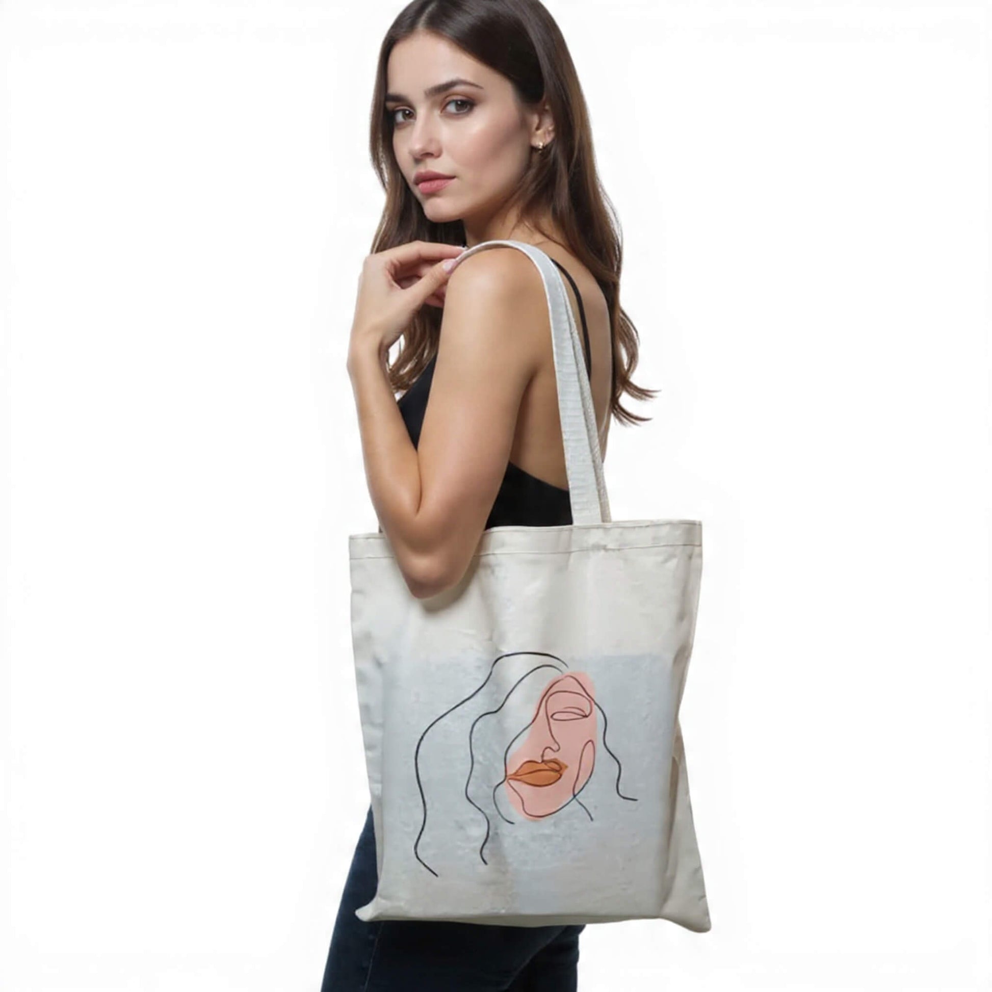 Güçlü kadınlar serisi: Organik bez çanta, ham bez çanta, alışveriş çantası, omuz çantası, kanvas çanta.