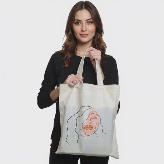 Güçlü kadınlar serisi: Organik bez çanta, ham bez çanta, alışveriş çantası, omuz çantası, kanvas çanta.