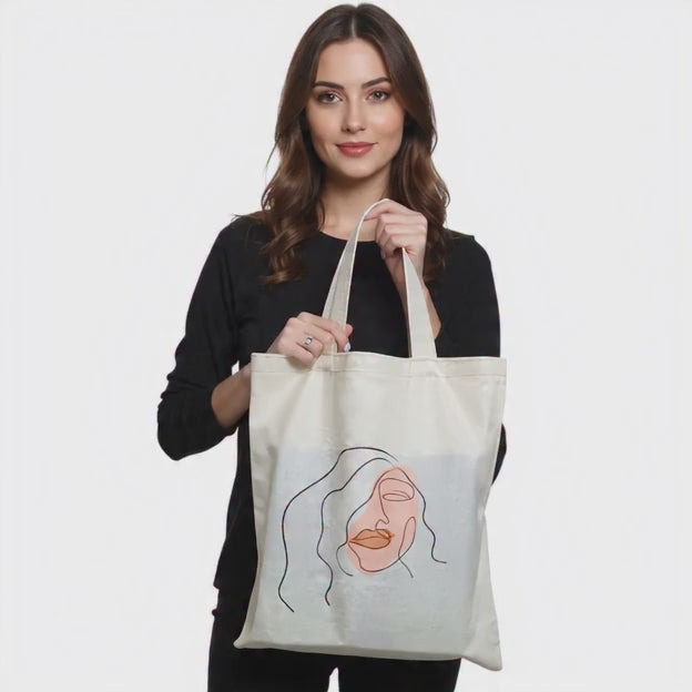 Güçlü kadınlar serisi: Organik bez çanta, ham bez çanta, alışveriş çantası, omuz çantası, kanvas çanta.