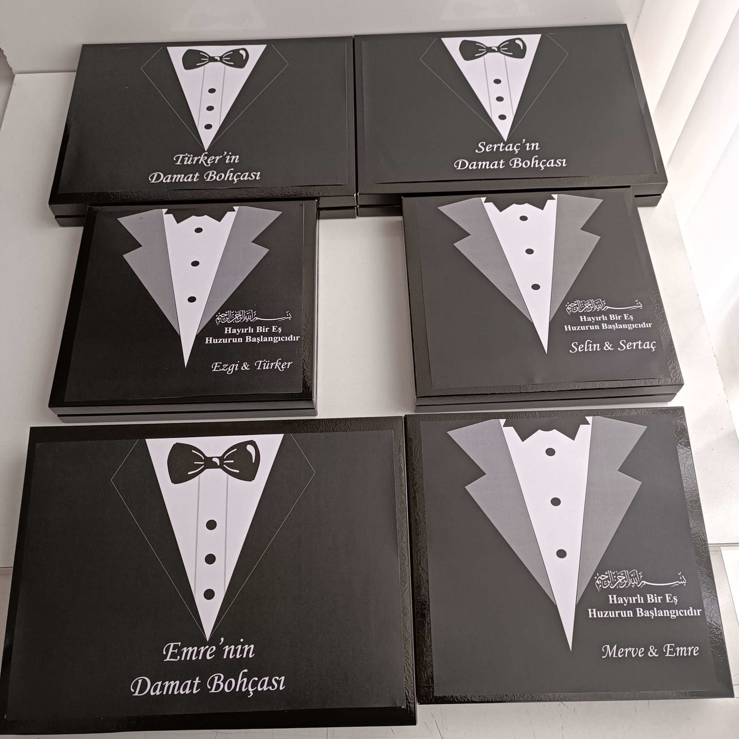 Kişiye Özel Damat Bohça Çikolatası Karton Kutulu Kolonya Şişesi Hediye