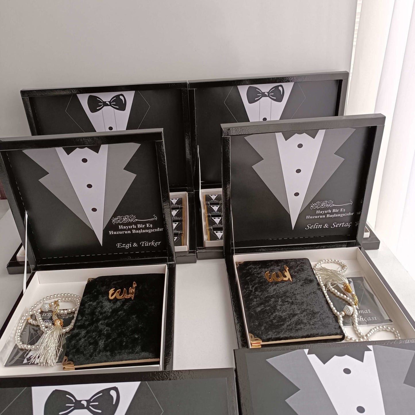 Kişiye Özel Damat Bohça Çikolatası Karton Kutulu Kolonya Şişesi Hediye