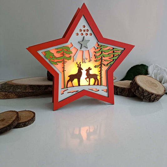 Yılbaşı Hediyelik, Yılbaşı Dekoratif Ahşap Mumluk